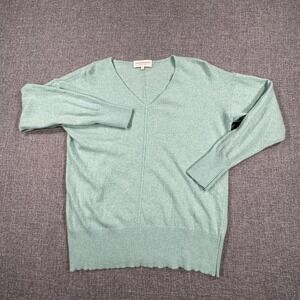 Bianco & Blu Sweater Womens XL Mint Green Wool Cashmere Silk Blend Made in Italy